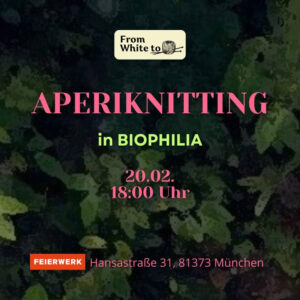 knitting workshop and drinking at the biophilia exhibition