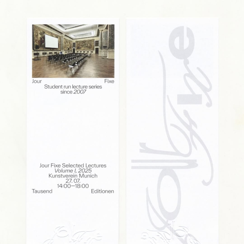 jour fixe selected lectures book presentation